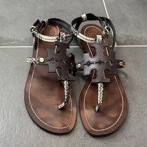 Tory Burch Phoebe Snakeskin Sandals